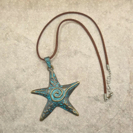 Star of the Sea Necklace (Pewter Lobster Claw)